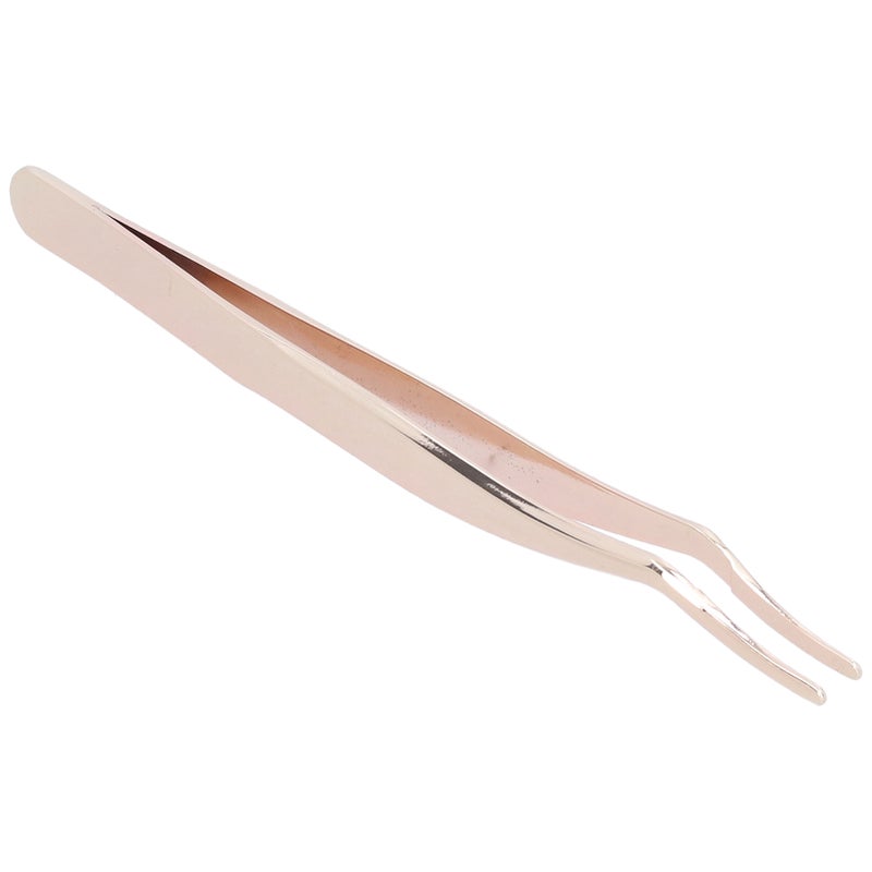 Curved Tip Lash Tweezers: Humanized Opening Size Widened Handle - Smooth Gap-Free Electroplated Head Eyelash Applicator Tool for False Eyelash Application Eyebrow Trimming Small Tasks - Image 3