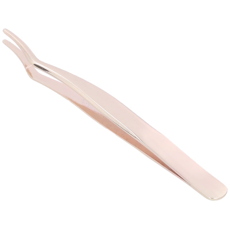 Curved Tip Lash Tweezers: Humanized Opening Size Widened Handle - Smooth Gap-Free Electroplated Head Eyelash Applicator Tool for False Eyelash Application Eyebrow Trimming Small Tasks - Image 5