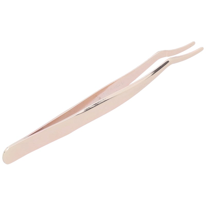 Curved Tip Lash Tweezers: Humanized Opening Size Widened Handle - Smooth Gap-Free Electroplated Head Eyelash Applicator Tool for False Eyelash Application Eyebrow Trimming Small Tasks - Image 2