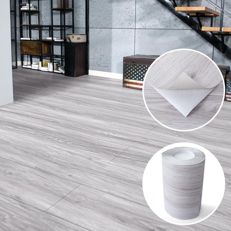 Art3d 60 Sq.ft Peel and Stick Floor Tiles, 40Pcs Luxury Vinyl Plank Flooring Wood Look, Adhesive and Waterproof Tile Sticker for Bedroom, Living Room, Kitchen, White/Grey - Image 2