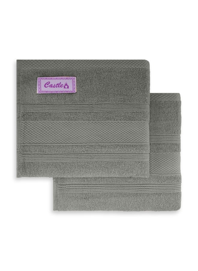 BYFT Home Castle (Grey) Premium Cotton Hand Towel (50 X 90 Cm-Set Of 2) Highly Absorbent, High Quality Bath Linen With Diamond Dobby 550 Gsm - Image 5