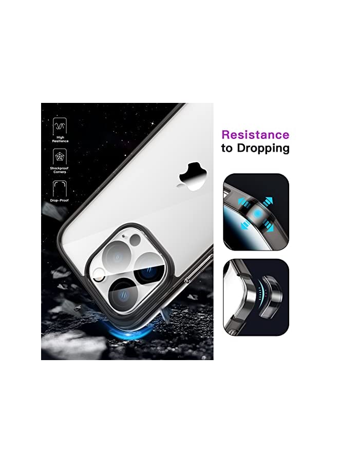 Jetech [3 in 1] Case for iPhone 14 Pro Max 6.7-Inch, with 2-Pack Screen Protector and 2-Pack Camera Lens Protector, Full Coverage Tempered Glass Film, Shockproof Bumper Phone Cover (Black) - Image 4