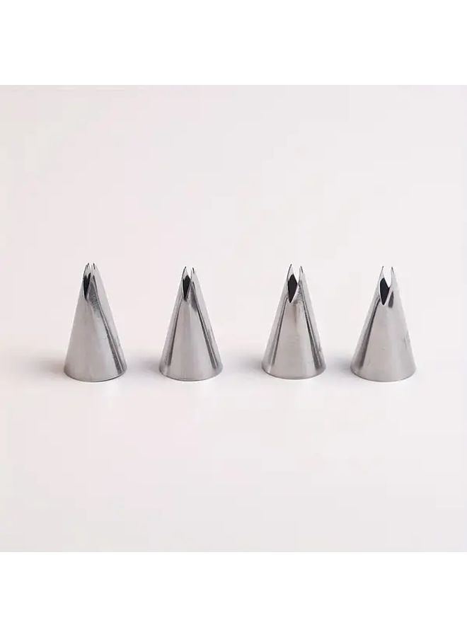 Stainless Steel Cream Piping Nozzle Set 4 Pcs 112-114 Mouth Cake Decoration - Image 2