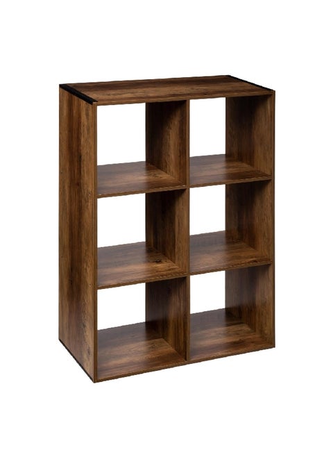 6-Compartment Mix N Modul Wooden Storage Shelf Brown 100.5 x 32 x 67.5 cm 167864