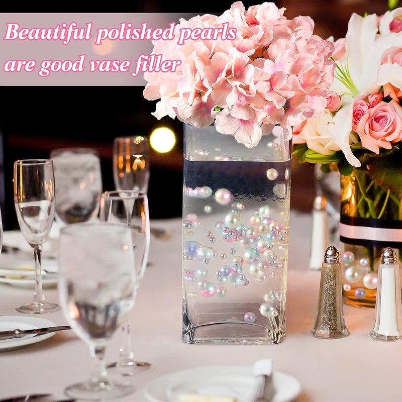 Junkin 150 Pieces Vase Filler Faux Pearls Vase Makeup Beads No Hole Gloss Pearl Beads Mixed Sizes Round Pearls for Vase Home Party Wedding Decor, 8/14/20 mm (Mixed Color) - Image 4