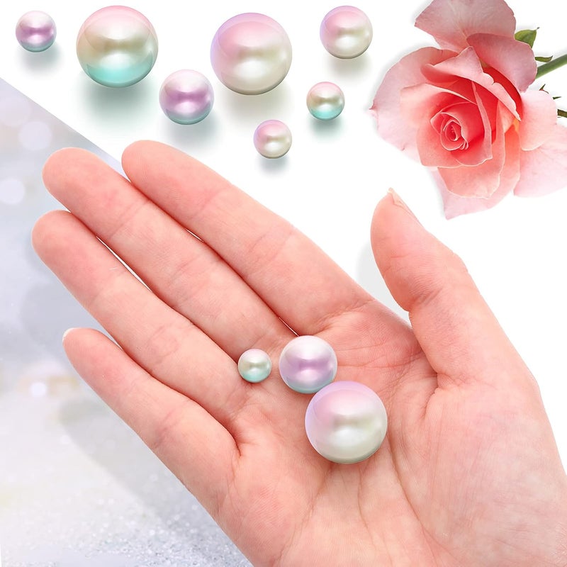 Junkin 150 Pieces Vase Filler Faux Pearls Vase Makeup Beads No Hole Gloss Pearl Beads Mixed Sizes Round Pearls for Vase Home Party Wedding Decor, 8/14/20 mm (Mixed Color) - Image 3