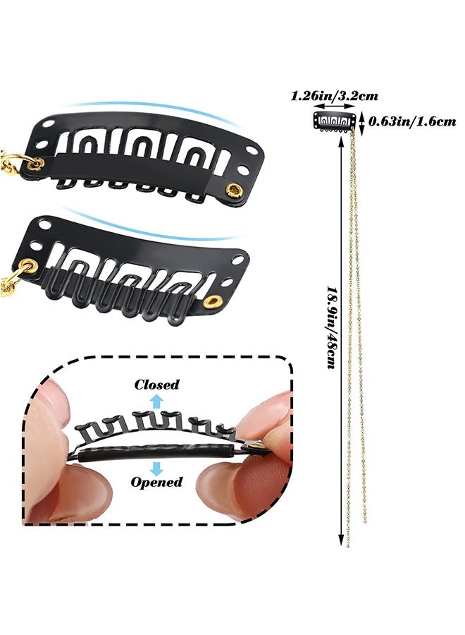 MXN 6 Pcs Rhinestone Hair Chains for Women - Crystal Tassel Hair Pin - Shiny Gold Hair Chain Clips for Women and Girls Wedding Party Daily Headwear - Image 2