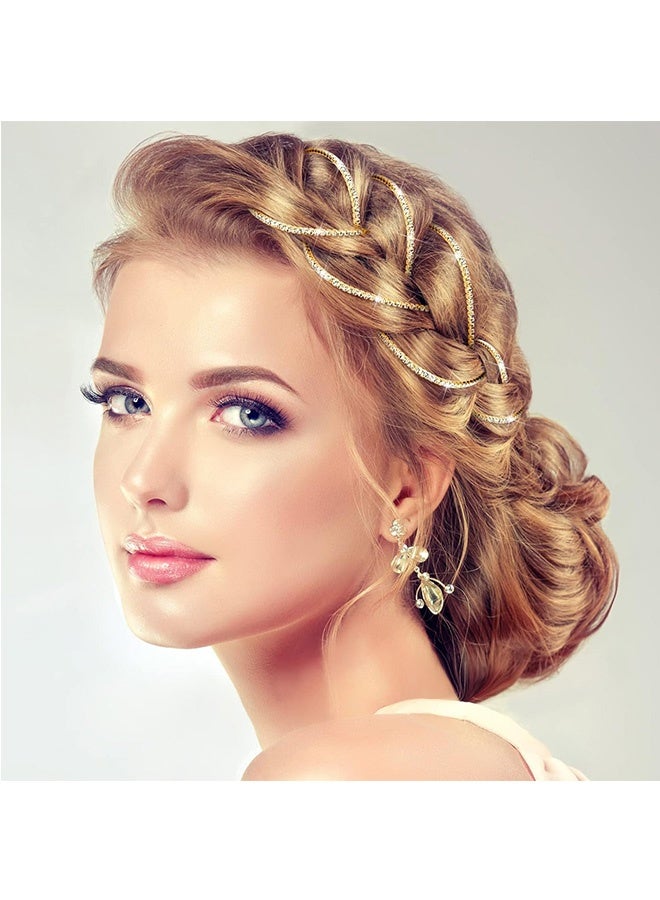 MXN 6 Pcs Rhinestone Hair Chains for Women - Crystal Tassel Hair Pin - Shiny Gold Hair Chain Clips for Women and Girls Wedding Party Daily Headwear - Image 5