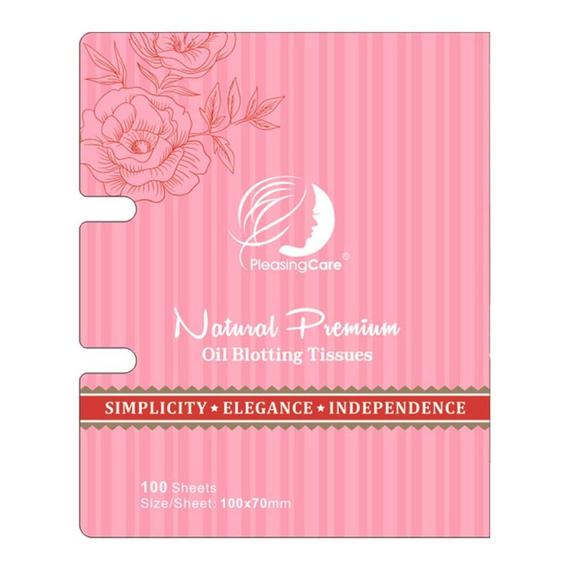 PleasingCare Oil Blotting Paper Sheets, 100 Counts, Natural Rose Facial Oil Absorbing Face Blotting Sheets - Take Only 1 Piece Each Time Design - No Waste and Easy to Carry in Pocket (Rosy - 1 Pack) - Image 1