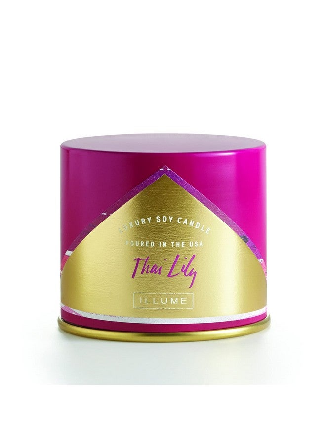 ILLUME Thai Lily Soy Candle, Vanity Tin, Pink, 11.8 oz. - Image 1