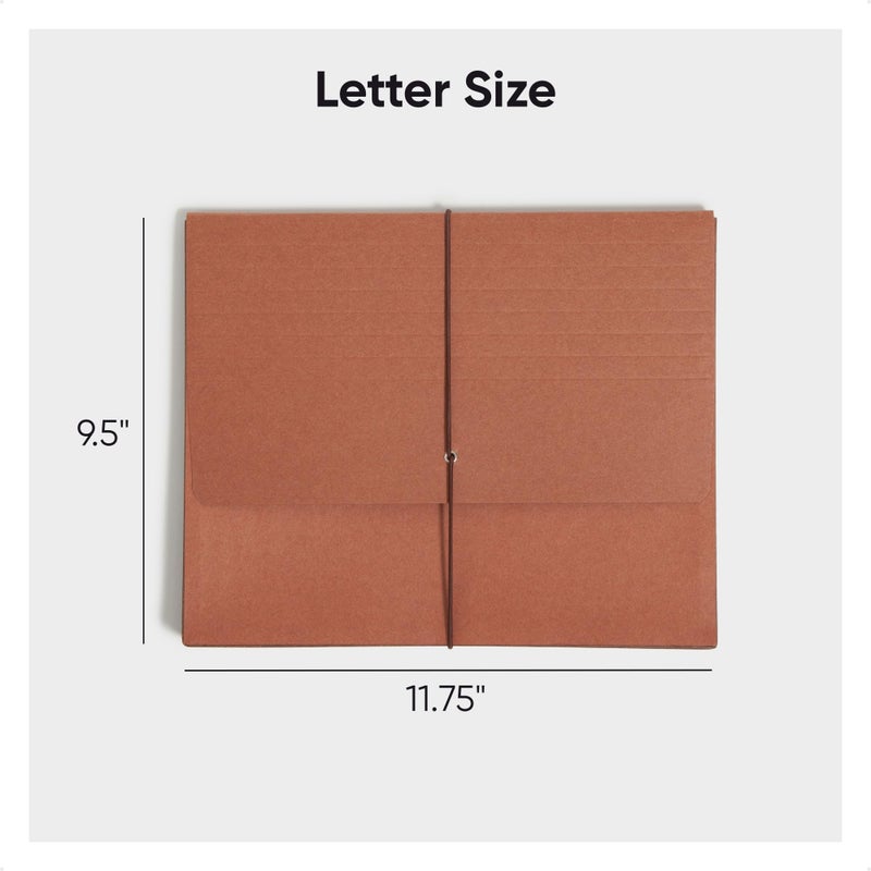 Smead Redrope Expanding File Wallet, Expanding File Organizer, Accordion Folder for Documents, Flap/Cord Closure, 5-1/4" Expansion, Tear-Resistant, Letter Size, 10 per Box (71109) - Image 3