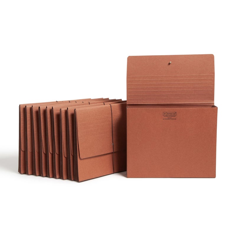Smead Redrope Expanding File Wallet, Expanding File Organizer, Accordion Folder for Documents, Flap/Cord Closure, 5-1/4" Expansion, Tear-Resistant, Letter Size, 10 per Box (71109) - Image 1