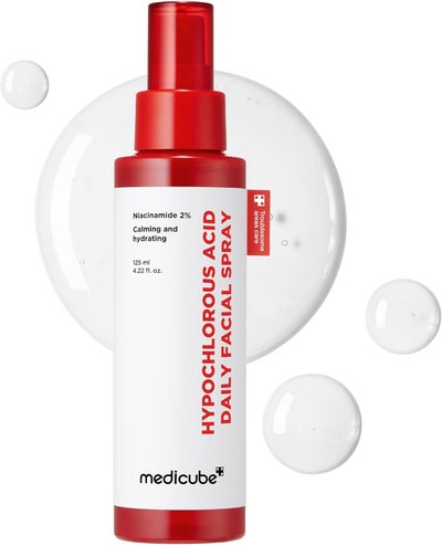 Medicube Power Soothing Spray with 2% Niacinamide & Hypochlorous Acid (125ml), pH Balanced Calming Facial Mist for Sensitive Skin, Hydrating & Purifying Face Spray for Redness Relief, Fragrance Free Non Comedogenic Daily Mist