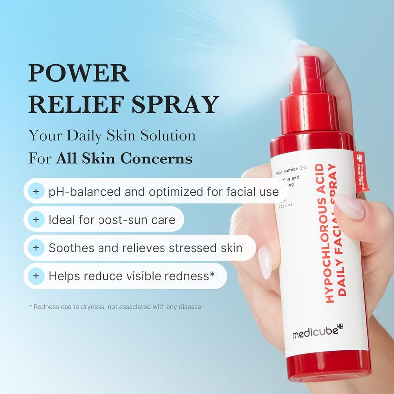 Medicube Power Soothing Spray with 2% Niacinamide & Hypochlorous Acid (125ml), pH Balanced Calming Facial Mist for Sensitive Skin, Hydrating & Purifying Face Spray for Redness Relief, Fragrance Free Non Comedogenic Daily Mist - Image 2