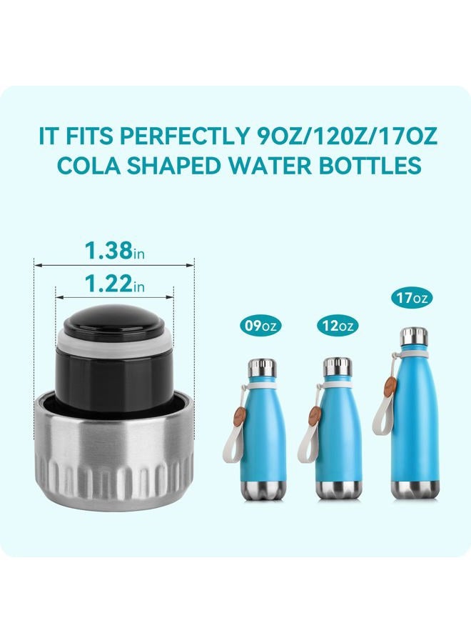 Soledea Lid Fits for BJPKPK、S'well、koodee Cola Shape Water Bottle, Replacement Leak Proof Lid for 9 oz, 12oz, 17 oz Cola Shape Water Bottle - Image 4