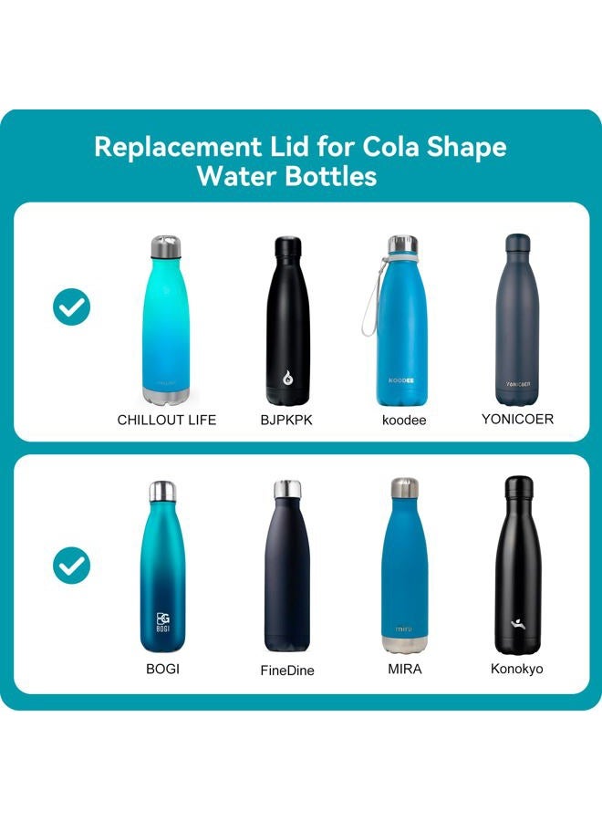 Soledea Lid Fits for BJPKPK、S'well、koodee Cola Shape Water Bottle, Replacement Leak Proof Lid for 9 oz, 12oz, 17 oz Cola Shape Water Bottle - Image 2