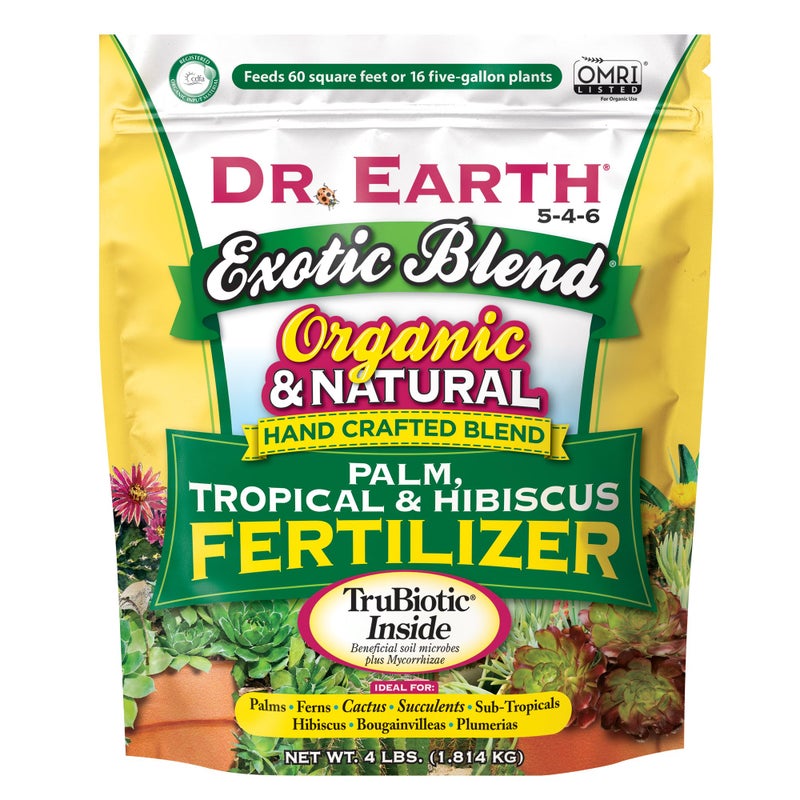 Dr. Earth سماد دكتور إيرث مزيج غريب عضوي من النخيل، استوائي وعباد الشمس 4 رطل 5-4-6 - Image 1