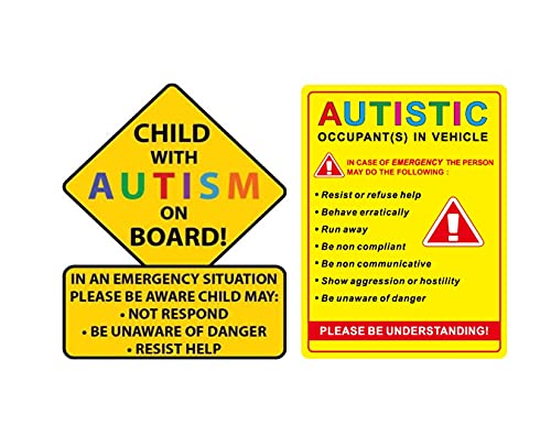 eDesign 2-Pack Child with Autism Alert Responders and Autistic Occupant in Vehicle Stickers Decals for Car Truck Van SUV Window Wall Cup Tumblers Laptop - Image 5