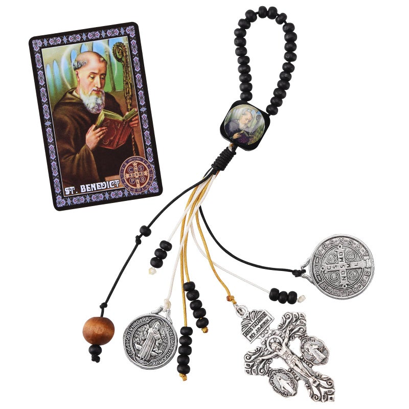 Brilucky St Benedict Medals for Door with Pardon Crucifix Prayer Cards,House Blessing Catholic Gift Set for New Home Door Hanger Decor,Medalla De San Benito La Cruz Del Perdon Catolica - Image 1