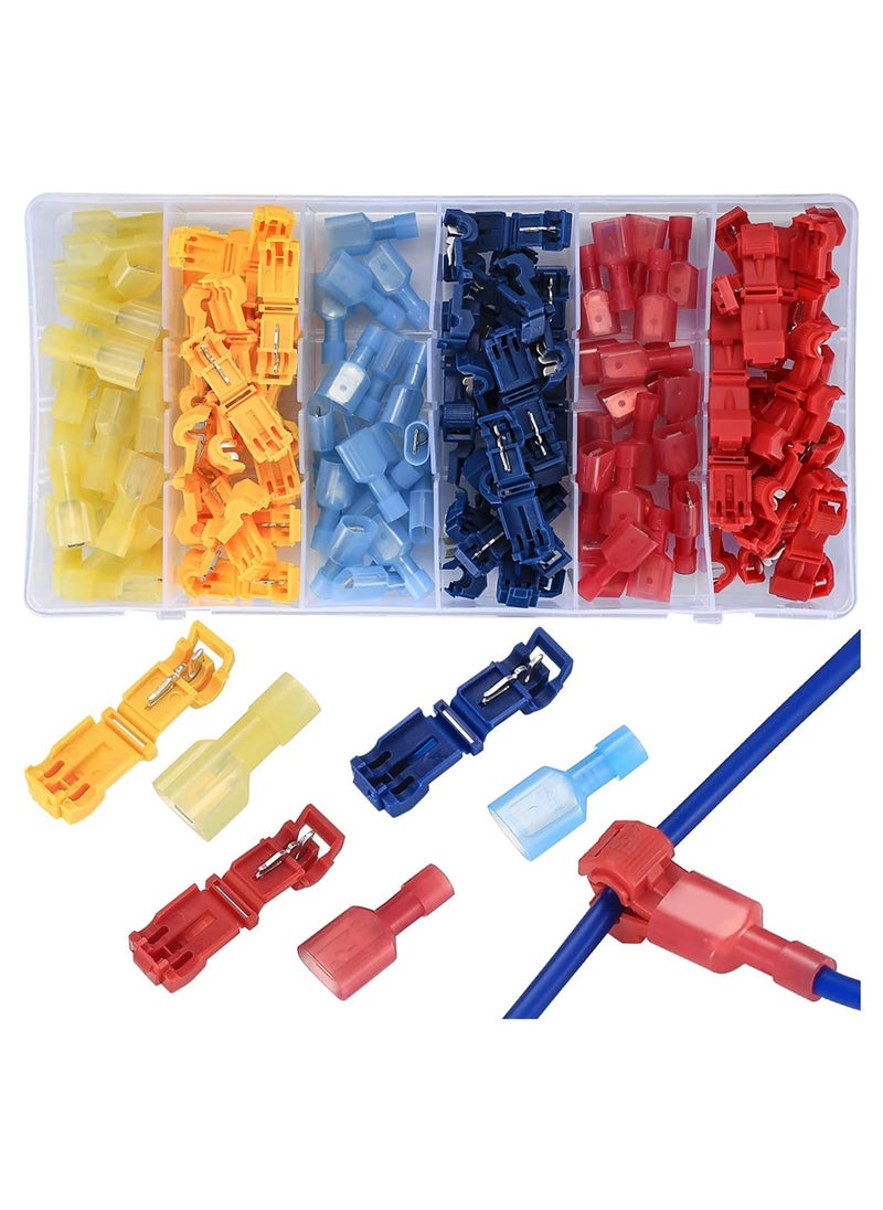 Generic - 120 Pcs Quick Splice Wire Terminals T-Tap Self-stripping With Nylon Fully Insulated Male Quick Disconnects Kit - Image 1