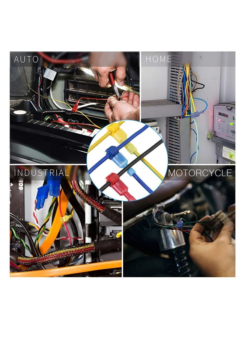 Generic - 120 Pcs Quick Splice Wire Terminals T-Tap Self-stripping With Nylon Fully Insulated Male Quick Disconnects Kit - Image 1