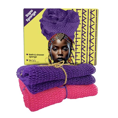 AFRIKI African Net Sponge – Exfoliating Body Scrubber, Black Owned & Rooted in Africa, All Skin Types | 45 in Long - Image 1