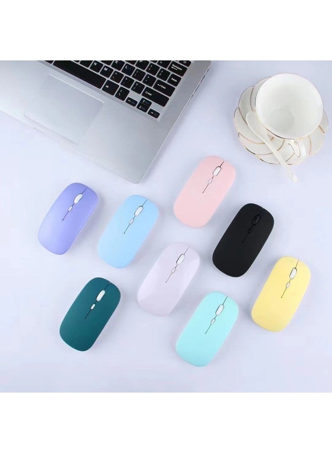 Bluetooth Single Dual-mode Wireless Mouse Charging Mute Computer Notebook Office Game Luminous 2.4G Mouse-Color:199 Dual Battery Version White - Image 2