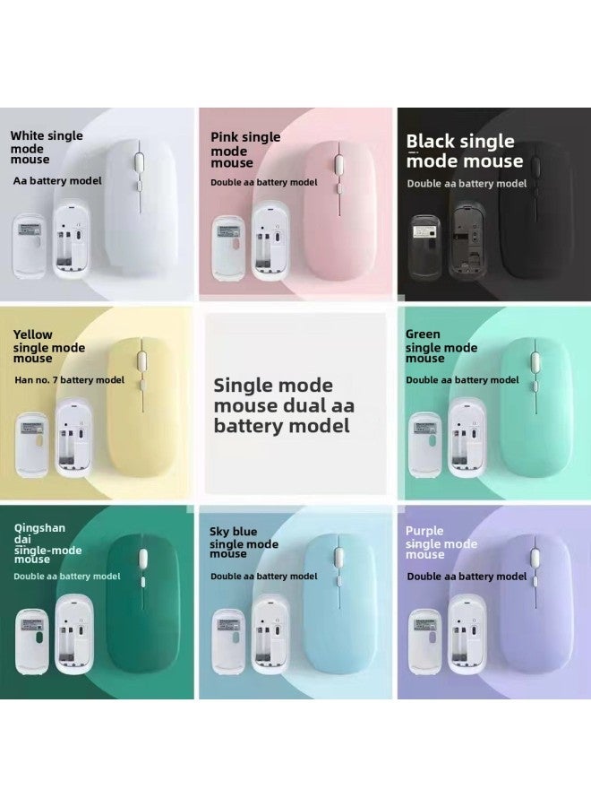 Bluetooth Single Dual-mode Wireless Mouse Charging Mute Computer Notebook Office Game Luminous 2.4G Mouse-Color:199 Dual Battery Version White - Image 5