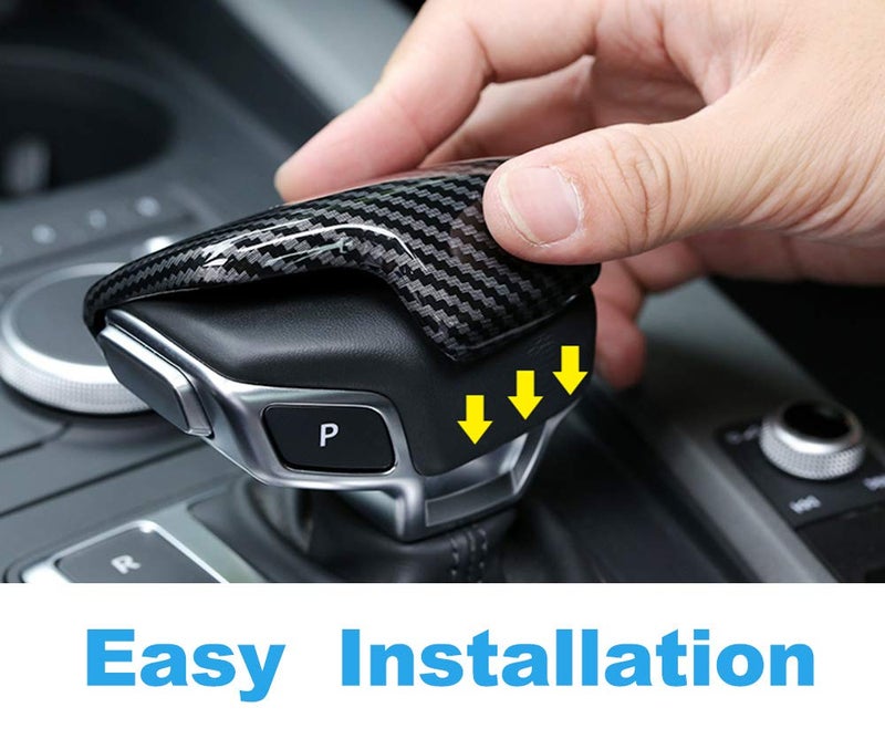 JINZHAO Sport Style Carbon Fiber Print Gear Shift Knob Cover Trim Replacement for Au-di A4 S4 2017-2023 /A4 allroad 2017-2022/ A5 S5 2017-2023/ Q5 2017-2023/SQ5 2018-2023/ Q7 2017-2019/ - Image 4
