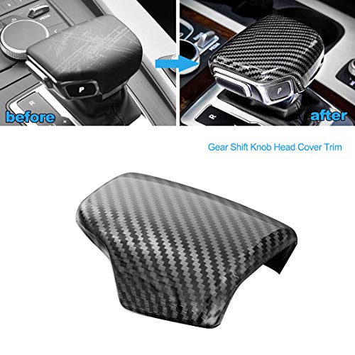 JINZHAO Sport Style Carbon Fiber Print Gear Shift Knob Cover Trim Replacement for Au-di A4 S4 2017-2023 /A4 allroad 2017-2022/ A5 S5 2017-2023/ Q5 2017-2023/SQ5 2018-2023/ Q7 2017-2019/ - Image 2