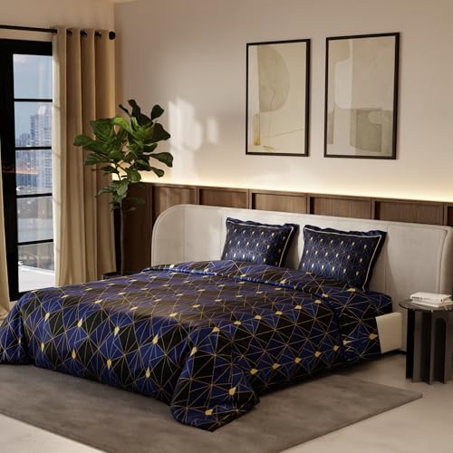 Stoa Paris Satin Comforter Set for King Size Bed, 300TC Premium Bedding Set, AC Comforter King Size, All-Weather, Wedding Gift for Couples, Aesthetic Bedspread, Lumiere - Starry Night Fiesta - Image 1