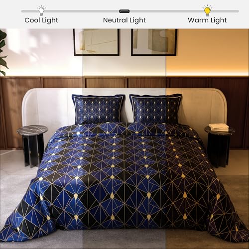 Stoa Paris Satin Comforter Set for King Size Bed, 300TC Premium Bedding Set, AC Comforter King Size, All-Weather, Wedding Gift for Couples, Aesthetic Bedspread, Lumiere - Starry Night Fiesta - Image 4