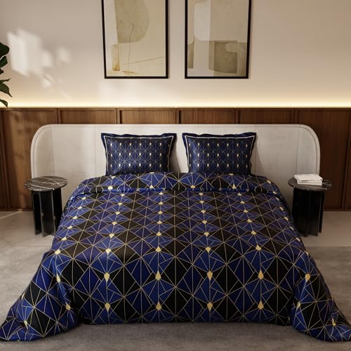Stoa Paris Satin Comforter Set for King Size Bed, 300TC Premium Bedding Set, AC Comforter King Size, All-Weather, Wedding Gift for Couples, Aesthetic Bedspread, Lumiere - Starry Night Fiesta - Image 2