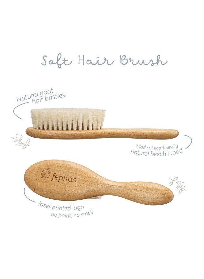 Fephas Fephas Wooden Baby Goat Hair Brush| Hairbrush for Newborn and Toddler Girl/Boy Features Soft Goat Hair and a Silicone Brush for Cradle Cap| Ideal for Baby Registry - Image 2