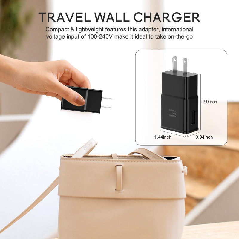 KTHall Samsung Adaptive Fast Charging Adapter Quick Charge Charging Block Wall Charger Plug Compatible Samsung Galaxy S24/S24 Ultra/S23/S23 Ultra/S22/S21/S20/S10/S9/S8/S7/S6 Edge/Note 10 9 8/LG(4-Pack) - Image 5