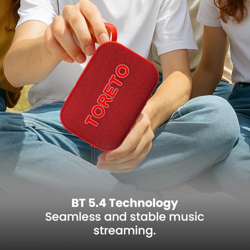 Toreto Buzz 10W Portable Bluetooth Speaker with Premium Fabric Finish, TWS, BT v5.4, Remote Selfie Control, USB/TF/FM, Type-C Fast Charging | Up to 5H Playtime | BT Calling (Navy Blue) - Image 4