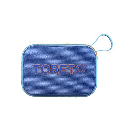 Toreto Buzz 10W Portable Bluetooth Speaker with Premium Fabric Finish, TWS, BT v5.4, Remote Selfie Control, USB/TF/FM, Type-C Fast Charging | Up to 5H Playtime | BT Calling (Navy Blue) - Image 1