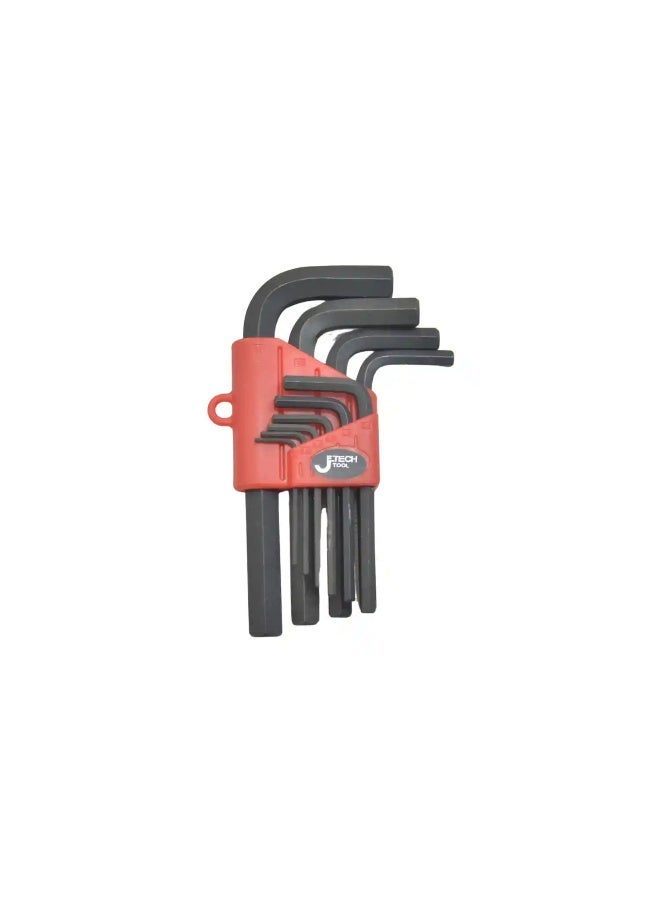 Jetechtool 10-Piece Hex Key Wrench Set, Standard Length, Metric, Heat-Treated, L-Style, Flat, Premium Alloy Steel with Black Finish 1.5mm to 12mm Allen Key Set - PS-B10 - Image 1