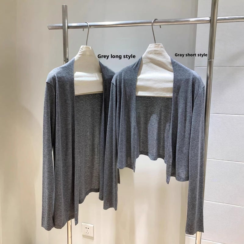 Women's Solid Color Thin Long Sleeve Cardigan - Image 2