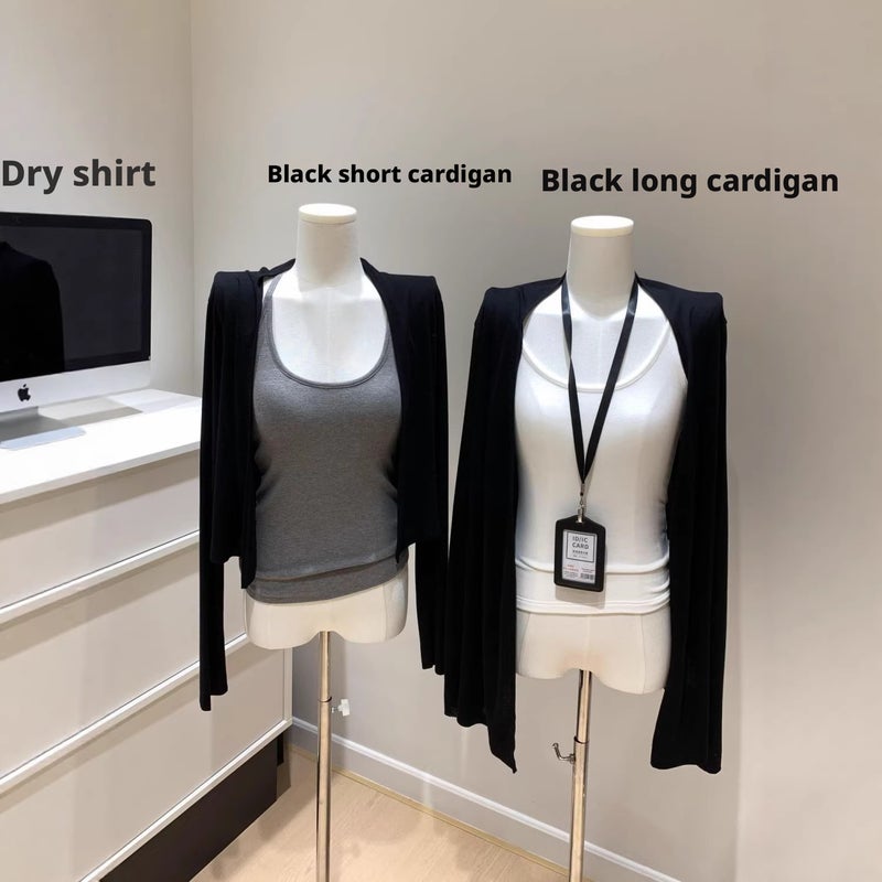 Women's Solid Color Thin Long Sleeve Cardigan - Image 3