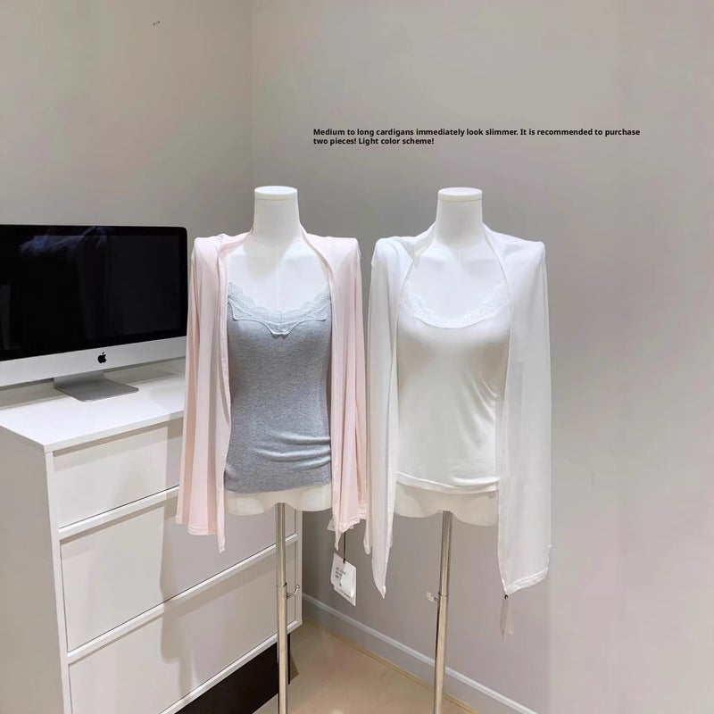 Women's Solid Color Thin Long Sleeve Cardigan - Image 4