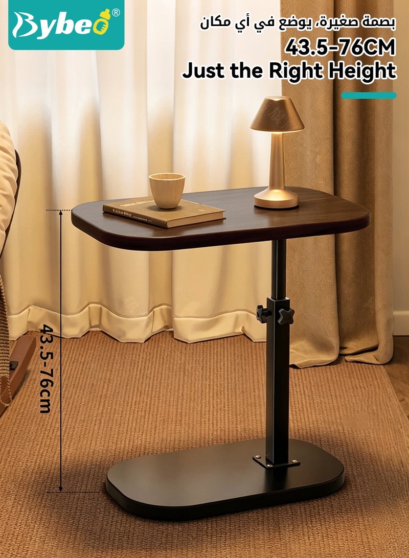 Bybeo C Shaped Side Table, Adjustable Height C Shaped End Table, 360°Swivel Couch Side Table, Corner Table with Wooden Desktop, Modern Coffee C Table for Living Room, Bedroom, Couch, Balcony, Office - Image 5