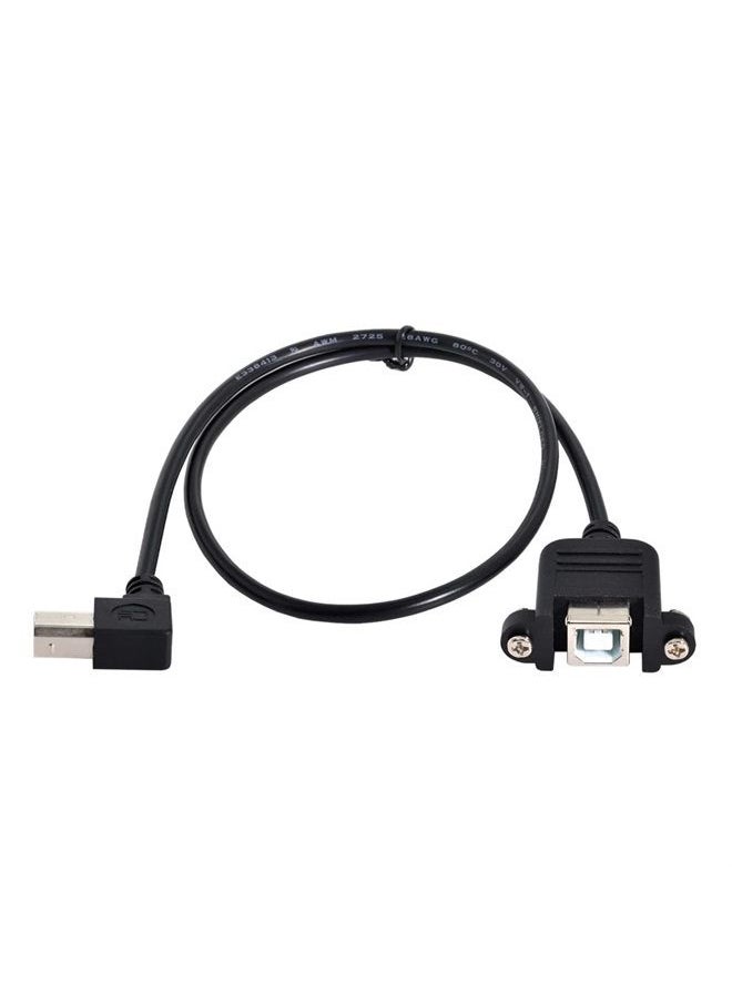 Chenyang - CY USB 2.0 Type B Male to Type B Female Extension Cable with Screws for Panel Mount 50cm 90 Degree Left Angled - Image 1