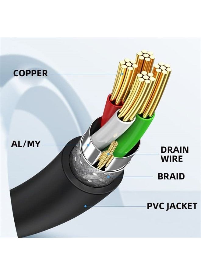 Chenyang - CY USB 2.0 Type B Male to Type B Female Extension Cable with Screws for Panel Mount 50cm 90 Degree Left Angled - Image 1