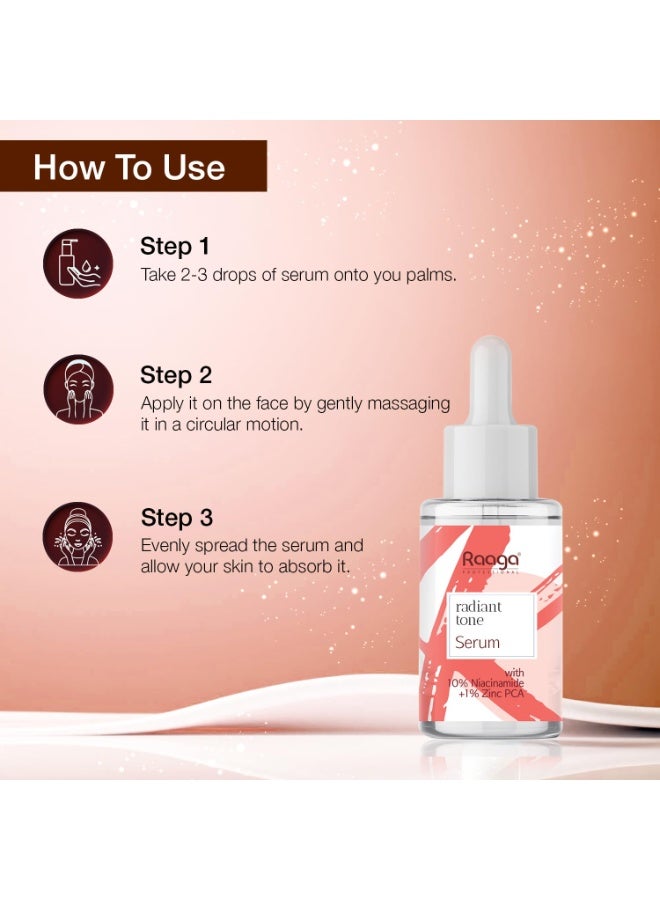 Raaga Professional Radiant Tone Serum with 10% Niacinamide and 1% Zinc PCA |30ml - Image 3