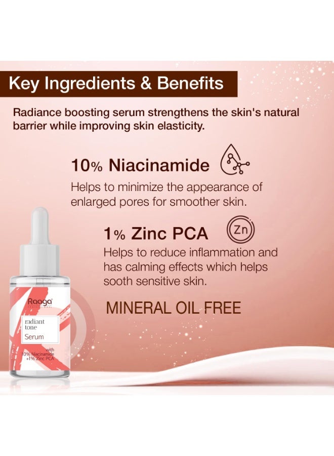 Raaga Professional Radiant Tone Serum with 10% Niacinamide and 1% Zinc PCA |30ml - Image 2