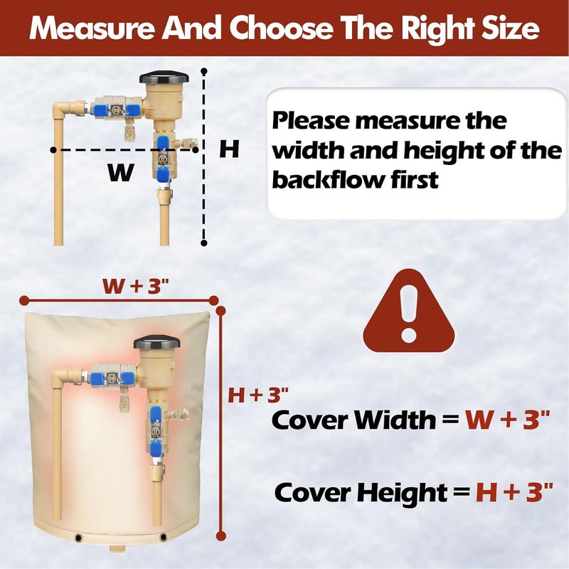 SUNICO Backflow Preventer Insulation Cover (5°F) - 5-Layer Upgrade Insulated Design Sprinkler Covers for Outside,28" W X 36" H, Backflow Insulation Cover for Sprinkler Valve ,Winter Freeze Protection - Image 2