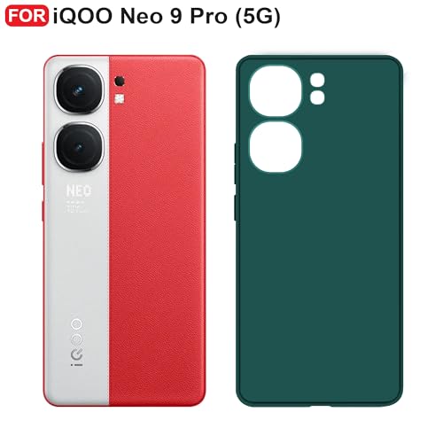 CEDO Back Cover for iQOO Neo 9 / iQOO Neo 9 Pro (5G) | Camera Bump Protection & Inner Velvet Fabric Lining | Ultra Slim Matte Soft Rubberised Case Cover (Green) - Image 2