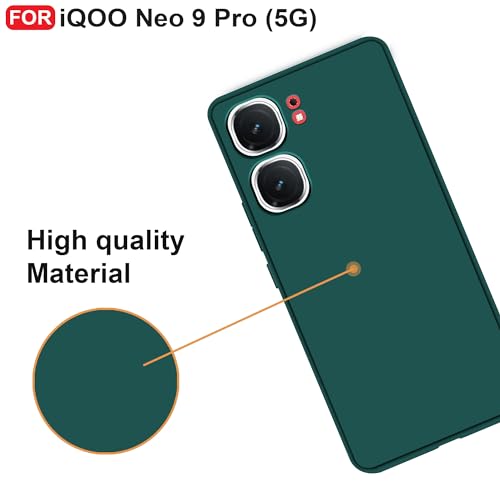 CEDO Back Cover for iQOO Neo 9 / iQOO Neo 9 Pro (5G) | Camera Bump Protection & Inner Velvet Fabric Lining | Ultra Slim Matte Soft Rubberised Case Cover (Green) - Image 5
