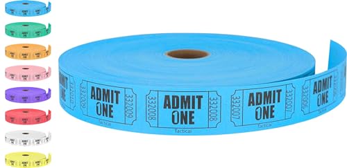 Tacticai 2000 Raffle Tickets, Admit One, Single Roll, Ticket for Events, Entry, Class Reward, Fundraiser & Prizes - Blue (1 of 8 Colors) - Image 3